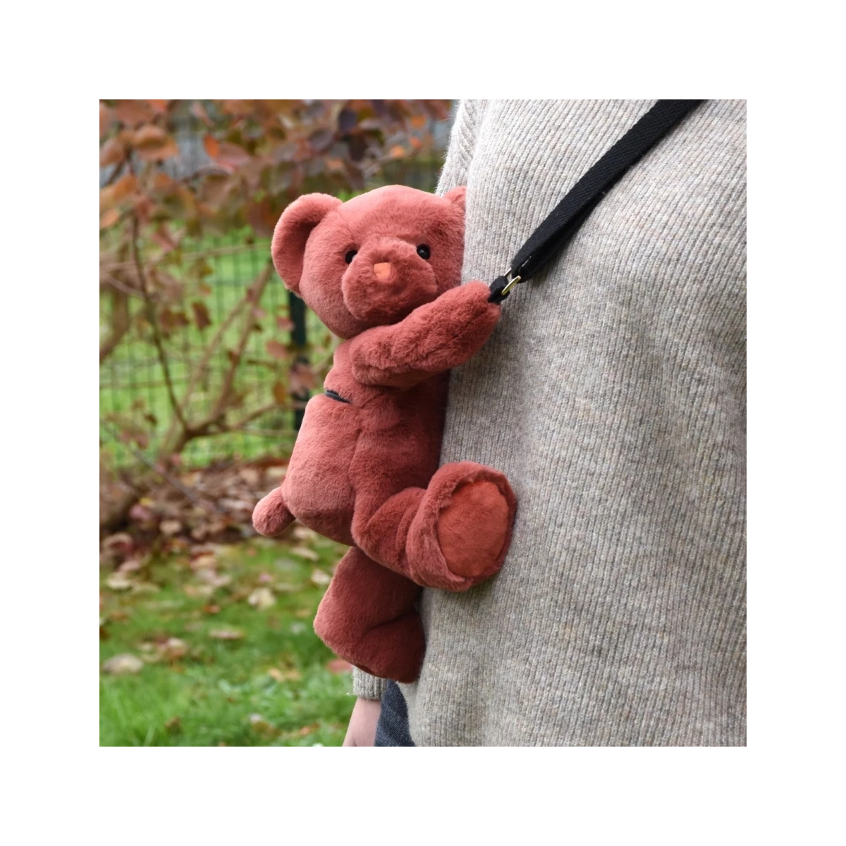 DOUDOU ET COMPAGNIE DOUDOU pluszowa torba na ramię miś  terakota