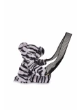DOUDOU ET COMPAGNIE DOUDOU pluszowa torba na ramię miś w zebrę  czarno-biały zebra