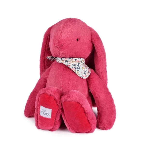 DOUDOU ET COMPAGNIE DOUDOU pluszowy królik Lapin Fleurette  50 cm fuksja