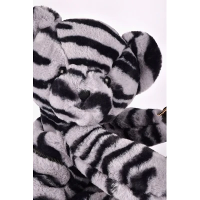 DOUDOU ET COMPAGNIE DOUDOU pluszowa torba na ramię miś w zebrę  czarno-biały zebra