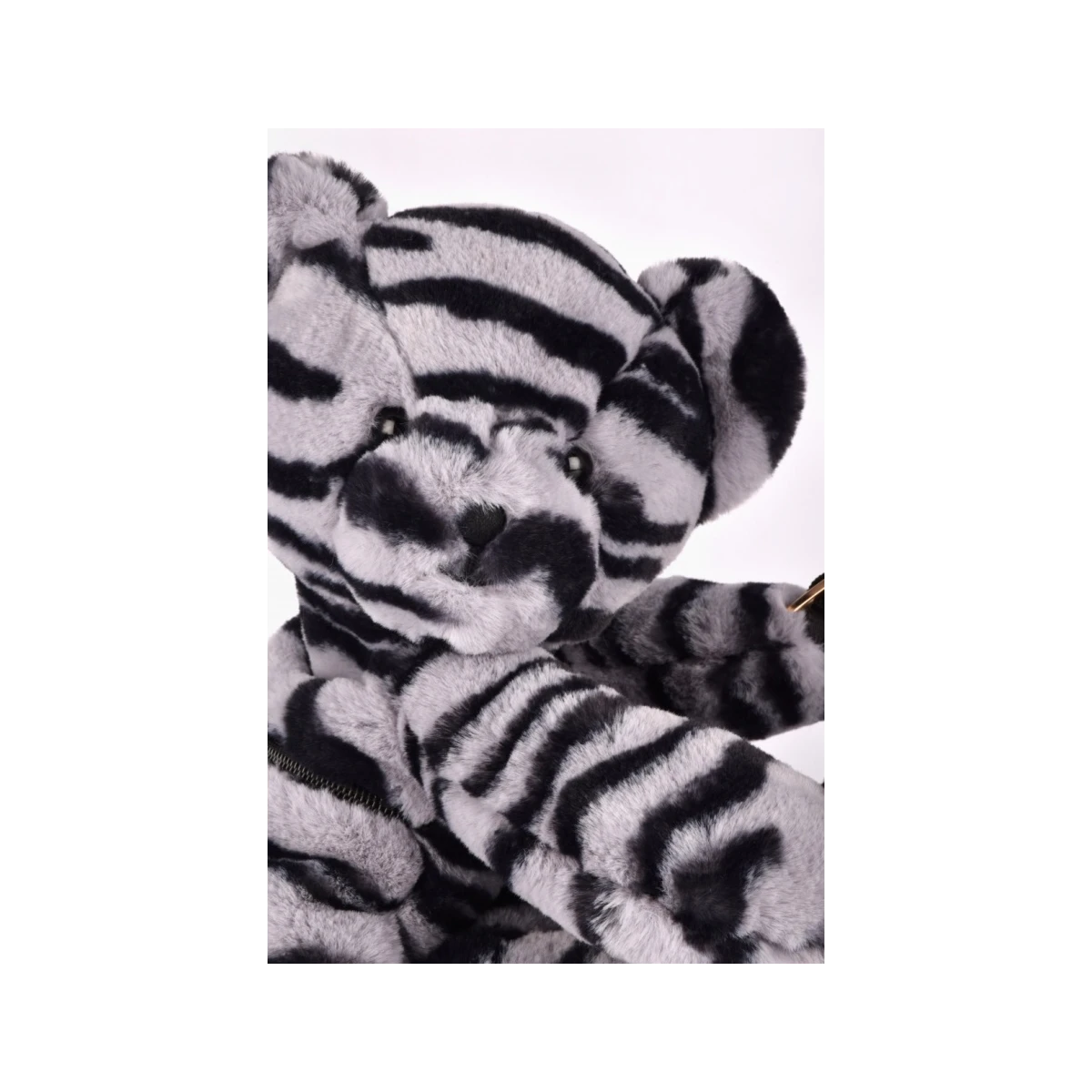 DOUDOU ET COMPAGNIE DOUDOU pluszowa torba na ramię miś w zebrę  czarno-biały zebra
