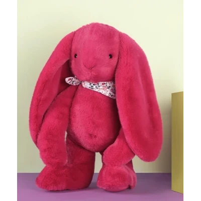 DOUDOU ET COMPAGNIE DOUDOU pluszowy królik Lapin Fleurette  50 cm fuksja