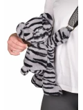 DOUDOU ET COMPAGNIE DOUDOU pluszowa torba na ramię miś w zebrę  czarno-biały zebra
