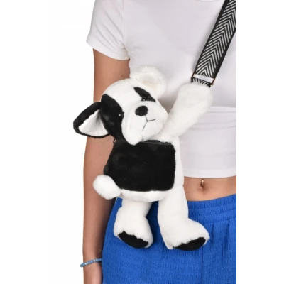 DOUDOU ET COMPAGNIE DOUDOU pluszowa torba na ramię pies  czarno-biały
