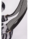 DOUDOU ET COMPAGNIE DOUDOU pluszowa torba na ramię miś w zebrę  czarno-biały zebra