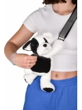 DOUDOU ET COMPAGNIE DOUDOU pluszowa torba na ramię pies  czarno-biały