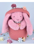 DOUDOU ET COMPAGNIE DOUDOU pluszowy królik Lapin Fleurette  25 cm różowy grenadine