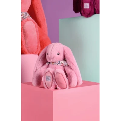 DOUDOU ET COMPAGNIE DOUDOU pluszowy królik Lapin Fleurette  25 cm różowy grenadine