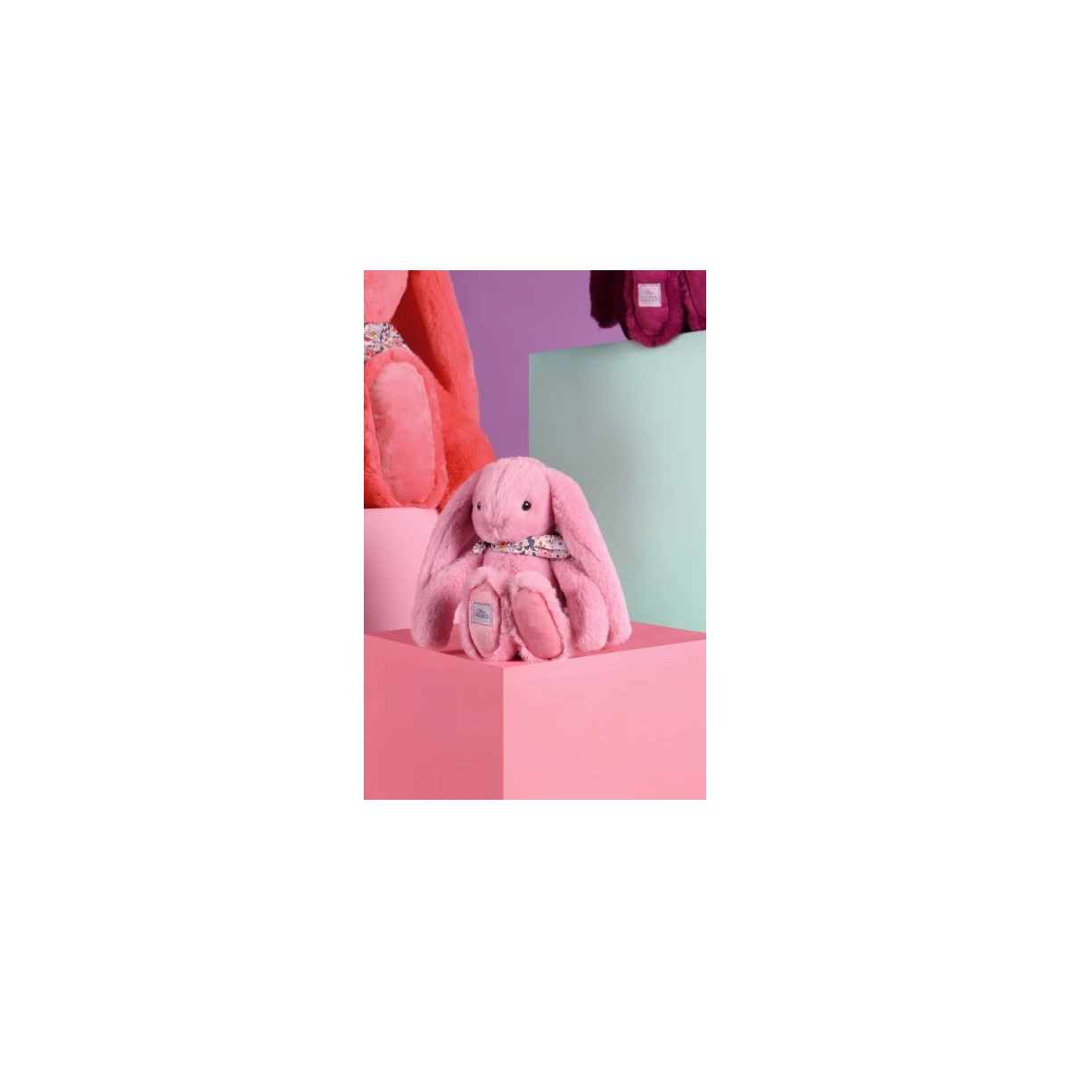 DOUDOU ET COMPAGNIE DOUDOU pluszowy królik Lapin Fleurette  25 cm różowy grenadine