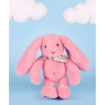 DOUDOU ET COMPAGNIE DOUDOU pluszowy królik Lapin Fleurette  25 cm różowy grenadine