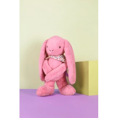 DOUDOU ET COMPAGNIE DOUDOU pluszowy królik Lapin Fleurette  50 cm różowy grenadine