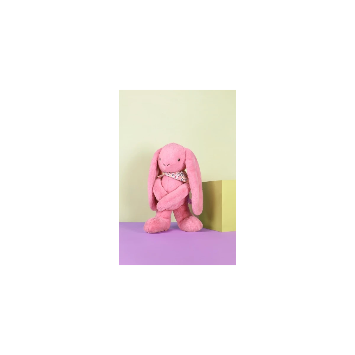 DOUDOU ET COMPAGNIE DOUDOU pluszowy królik Lapin Fleurette  50 cm różowy grenadine