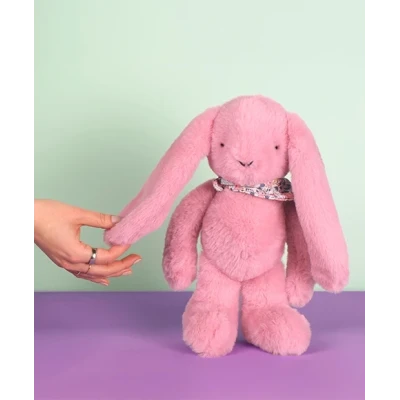 DOUDOU ET COMPAGNIE DOUDOU pluszowy królik Lapin Fleurette  35 cm różowy grenadine