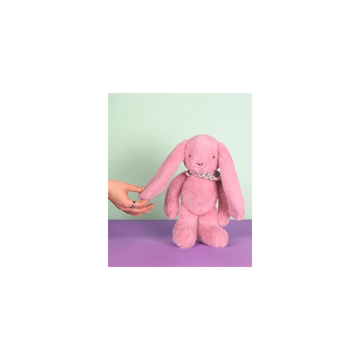 DOUDOU ET COMPAGNIE DOUDOU pluszowy królik Lapin Fleurette  35 cm różowy grenadine