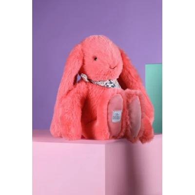 DOUDOU ET COMPAGNIE DOUDOU pluszowy królik Lapin Fleurette  35 cm koral
