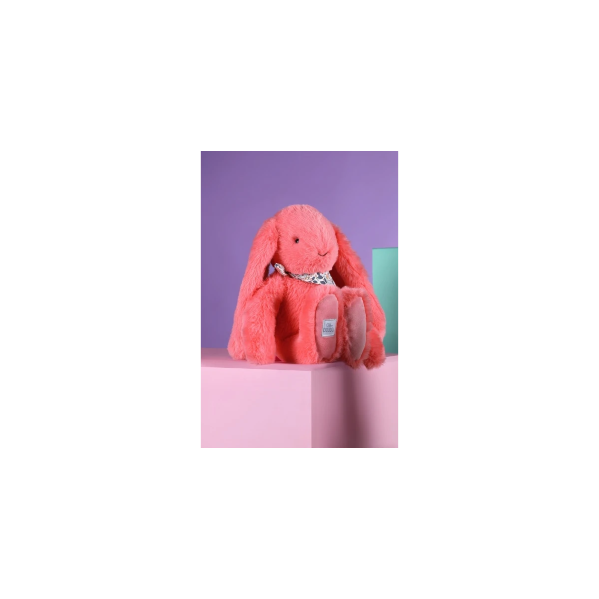 DOUDOU ET COMPAGNIE DOUDOU pluszowy królik Lapin Fleurette  35 cm koral