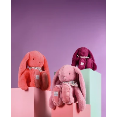 DOUDOU ET COMPAGNIE DOUDOU pluszowy królik Lapin Fleurette  50 cm koral