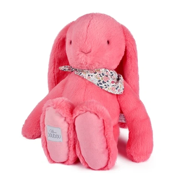 DOUDOU ET COMPAGNIE DOUDOU pluszowy królik Lapin Fleurette  70 cm koral