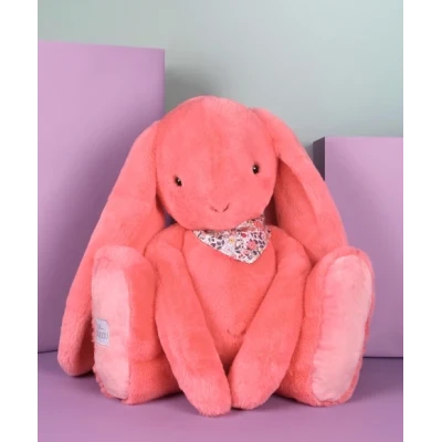 DOUDOU ET COMPAGNIE DOUDOU pluszowy królik Lapin Fleurette  70 cm koral