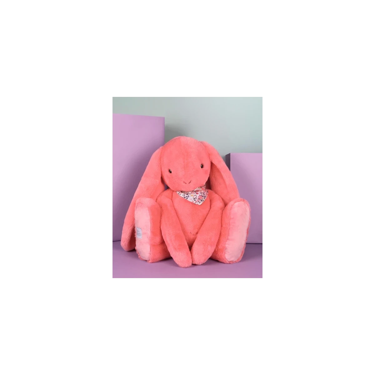 DOUDOU ET COMPAGNIE DOUDOU pluszowy królik Lapin Fleurette  70 cm koral