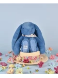 DOUDOU ET COMPAGNIE DOUDOU pluszowy królik Lapin Fleurette  25 cm niebieski