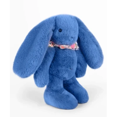 DOUDOU ET COMPAGNIE DOUDOU pluszowy królik Lapin Fleurette  25 cm niebieski