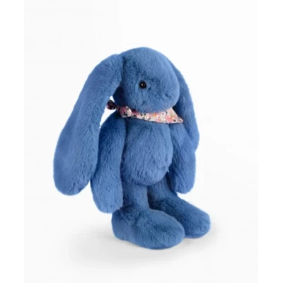 DOUDOU ET COMPAGNIE DOUDOU pluszowy królik Lapin Fleurette  35 cm niebieski