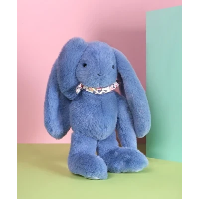 DOUDOU ET COMPAGNIE DOUDOU pluszowy królik Lapin Fleurette  35 cm niebieski