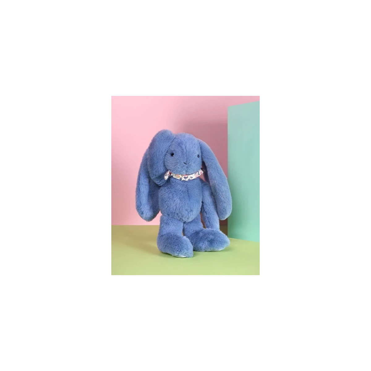 DOUDOU ET COMPAGNIE DOUDOU pluszowy królik Lapin Fleurette  35 cm niebieski