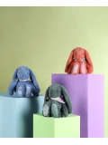 DOUDOU ET COMPAGNIE DOUDOU pluszowy królik Lapin Fleurette  35 cm niebieski