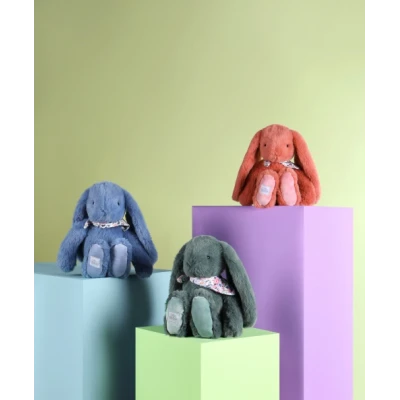 DOUDOU ET COMPAGNIE DOUDOU pluszowy królik Lapin Fleurette  35 cm niebieski
