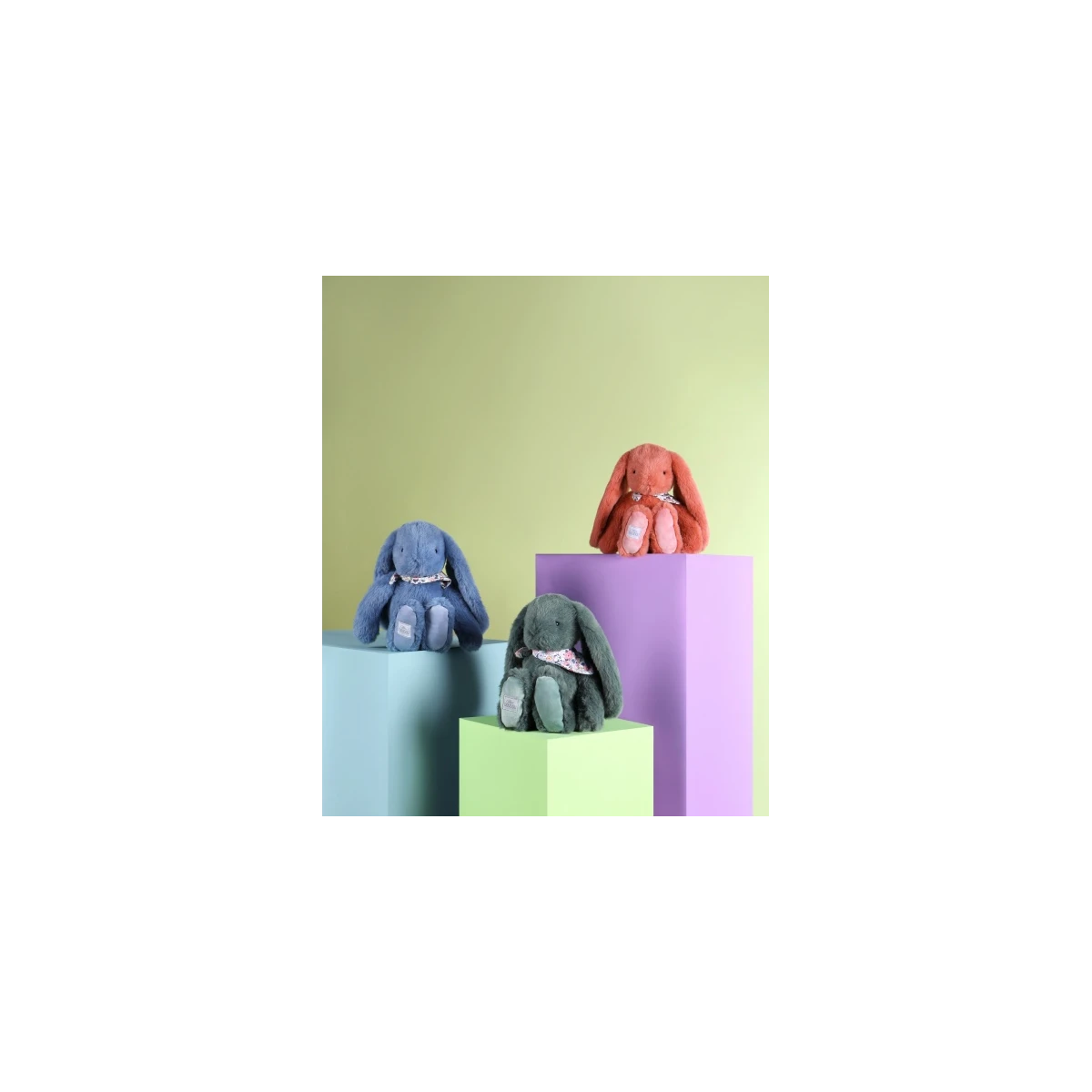 DOUDOU ET COMPAGNIE DOUDOU pluszowy królik Lapin Fleurette  35 cm niebieski