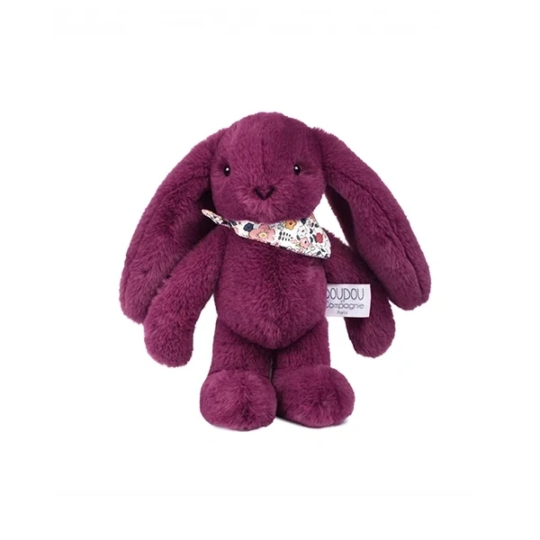 DOUDOU ET COMPAGNIE DOUDOU pluszowy królik Lapin Fleurette  25 cm śliwka