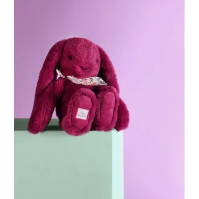 DOUDOU ET COMPAGNIE DOUDOU pluszowy królik Lapin Fleurette  25 cm śliwka