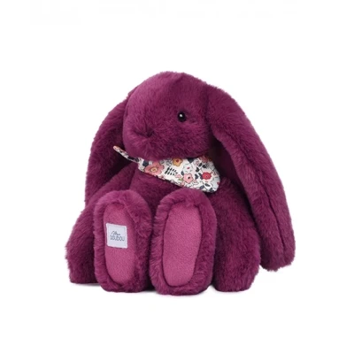 DOUDOU ET COMPAGNIE DOUDOU pluszowy królik Lapin Fleurette  25 cm śliwka