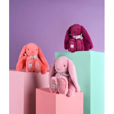 DOUDOU ET COMPAGNIE DOUDOU pluszowy królik Lapin Fleurette  25 cm śliwka