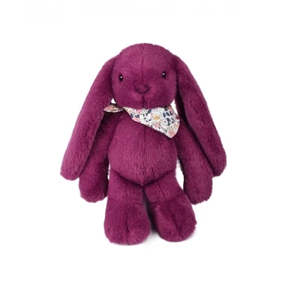 DOUDOU ET COMPAGNIE DOUDOU pluszowy królik Lapin Fleurette  35 cm śliwka