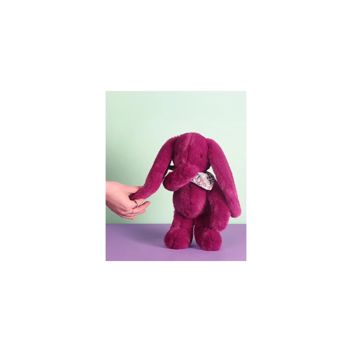 DOUDOU ET COMPAGNIE DOUDOU pluszowy królik Lapin Fleurette  35 cm śliwka