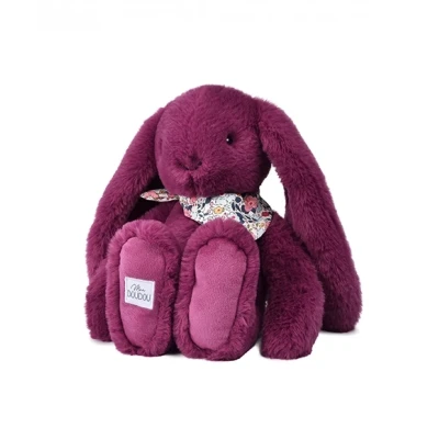 DOUDOU ET COMPAGNIE DOUDOU pluszowy królik Lapin Fleurette  35 cm śliwka