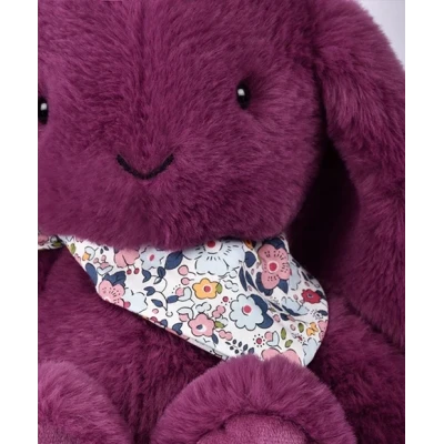 DOUDOU ET COMPAGNIE DOUDOU pluszowy królik Lapin Fleurette  35 cm śliwka