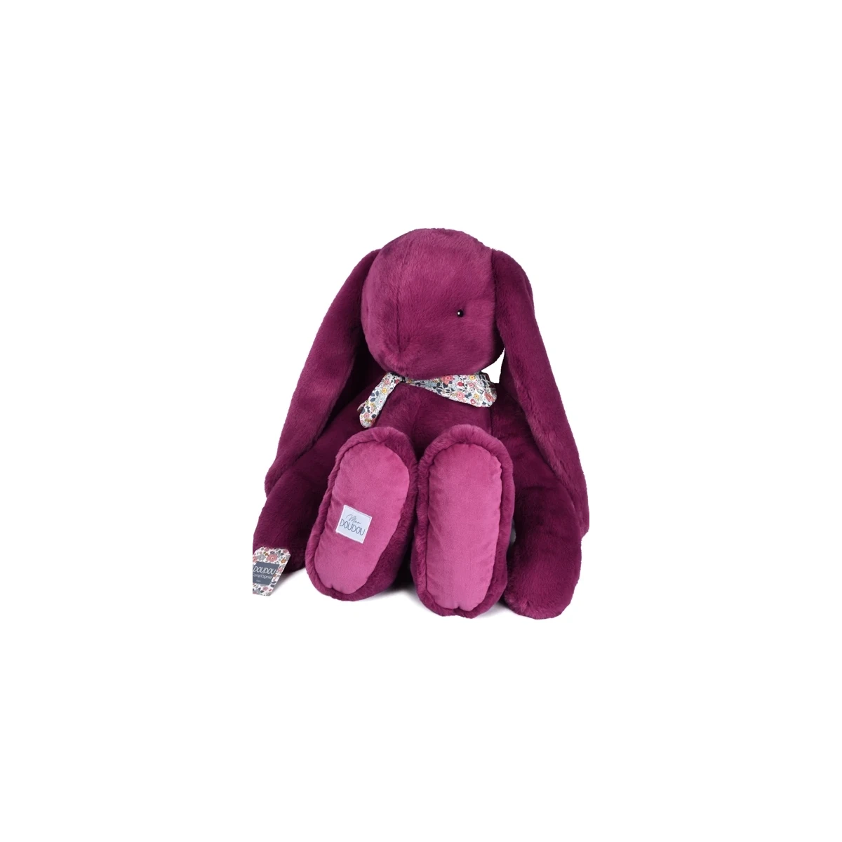DOUDOU ET COMPAGNIE DOUDOU pluszowy królik Lapin Fleurette  70 cm śliwka