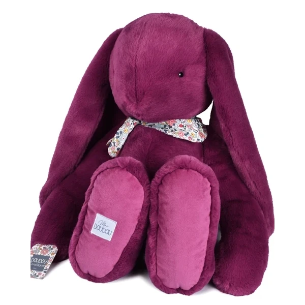 DOUDOU ET COMPAGNIE DOUDOU pluszowy królik Lapin Fleurette  70 cm śliwka