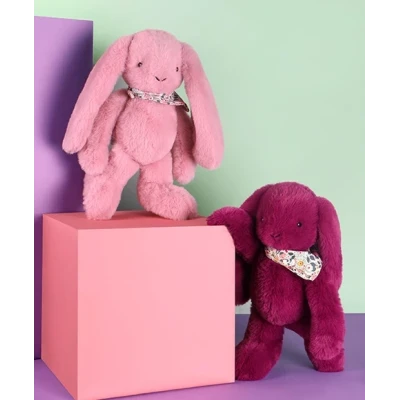 DOUDOU ET COMPAGNIE DOUDOU pluszowy królik Lapin Fleurette  35 cm śliwka