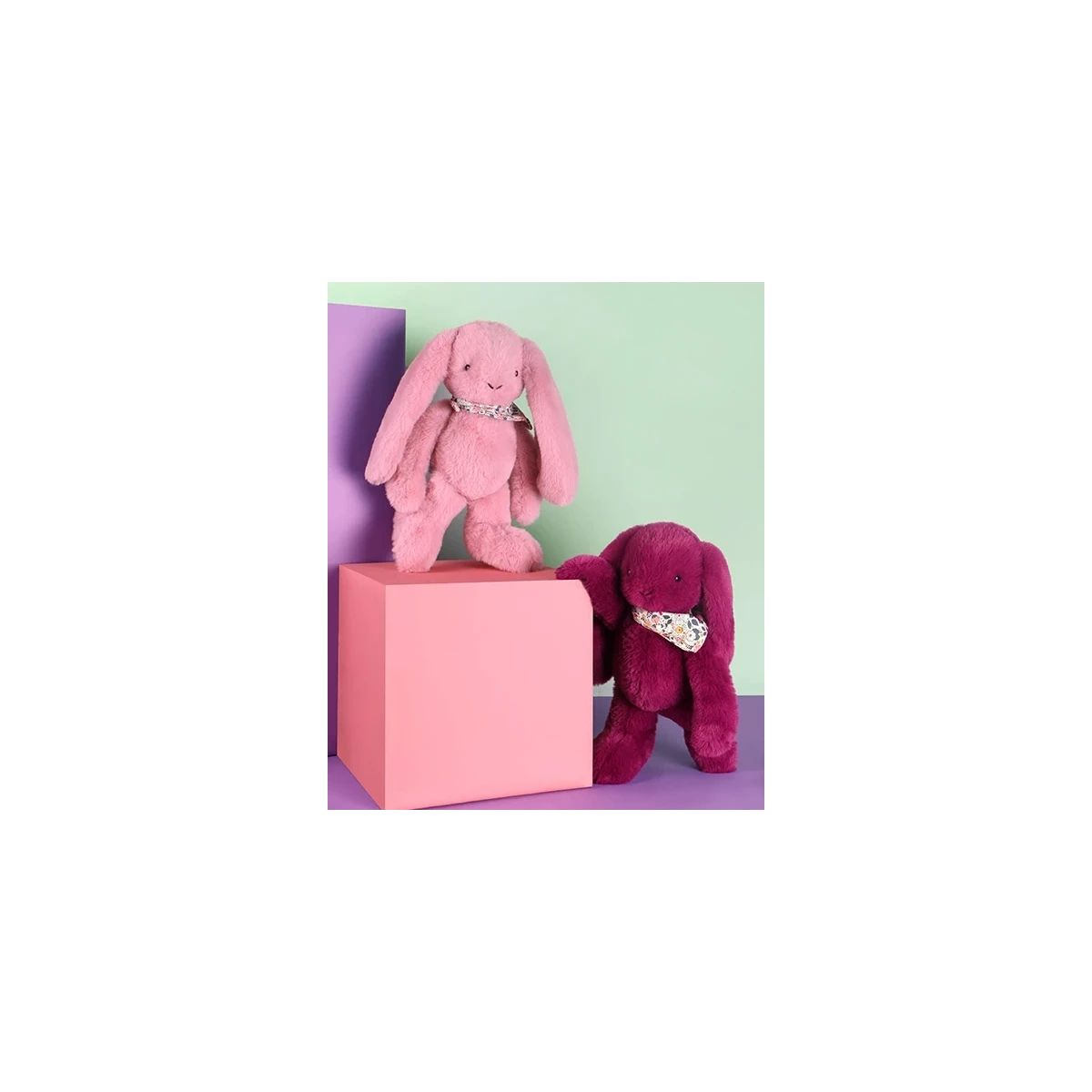 DOUDOU ET COMPAGNIE DOUDOU pluszowy królik Lapin Fleurette  35 cm śliwka