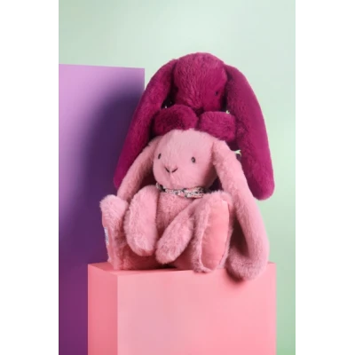 DOUDOU ET COMPAGNIE DOUDOU pluszowy królik Lapin Fleurette  35 cm śliwka