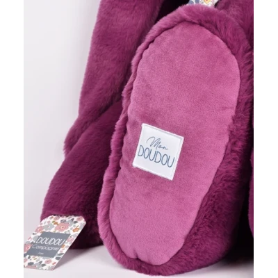 DOUDOU ET COMPAGNIE DOUDOU pluszowy królik Lapin Fleurette  70 cm śliwka