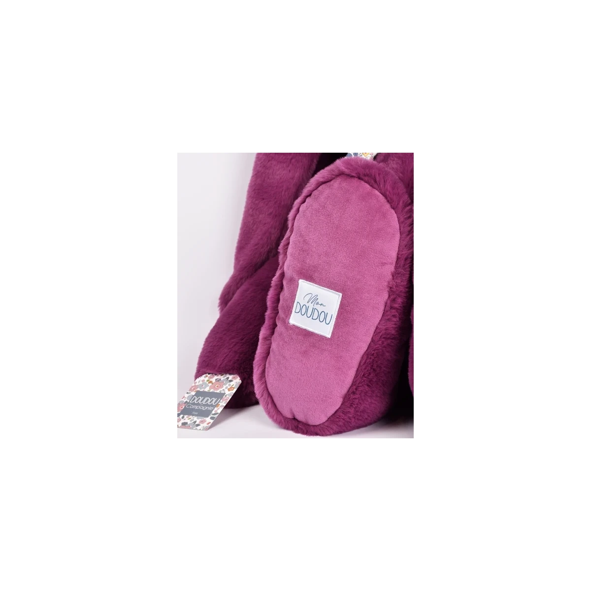 DOUDOU ET COMPAGNIE DOUDOU pluszowy królik Lapin Fleurette  70 cm śliwka