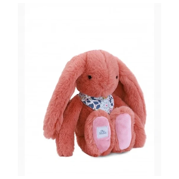 DOUDOU ET COMPAGNIE DOUDOU pluszowy królik Lapin Fleurette  25 cm terakota