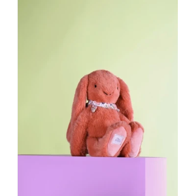 DOUDOU ET COMPAGNIE DOUDOU pluszowy królik Lapin Fleurette  25 cm terakota