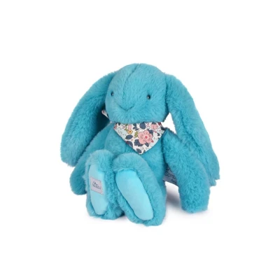 DOUDOU ET COMPAGNIE DOUDOU pluszowy królik Lapin Fleurette  25 cm turkus